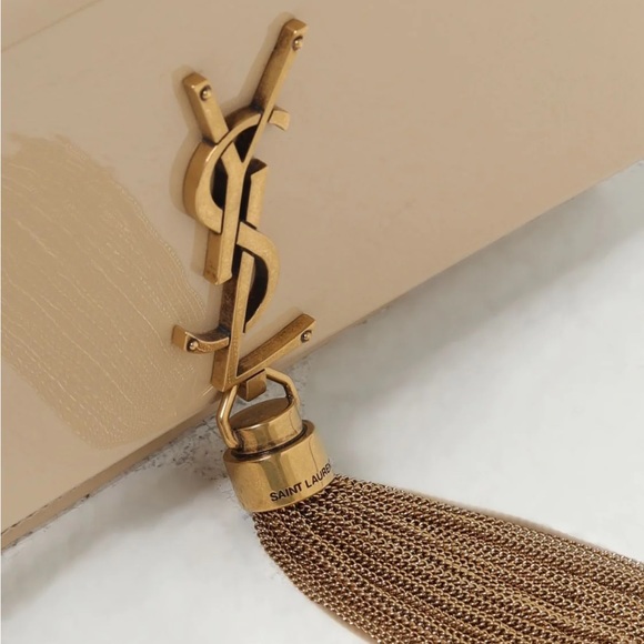 ‼️ONE LEFT! Saint Laurent Kate Wallet On Chain With Tassel Patent Leather - Picture 5 of 12